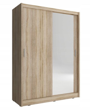 Szafa Maja 130 Cm Dąb Sonoma Lustro -piaski