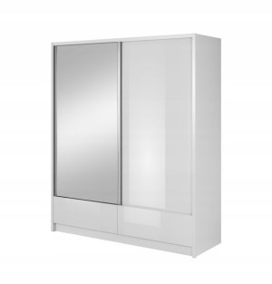 Szafa Aria I 180 Cm Biała Lustro -piaski