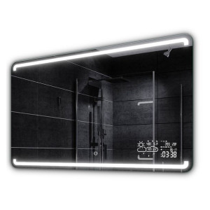 Lustro do łazienki LED stacja pogody, włącznik dotykowy 160x60 MEDIOLAN