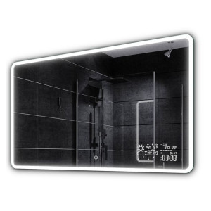 Lustro do łazienki LED stacja pogody, włącznik dotykowy 110x60 OSAKA