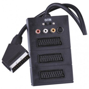 Przewód AV SCART - 3x SCART + 3x CINCH + 1x SVHS, 0,5m