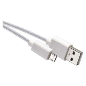 Przewód USB 2.0 wtyk A -wtyk micro B, 1m biały