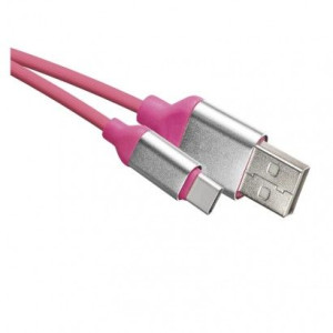 Przewód USB 2.0 wtyk A - wtyk C, 1 m różowy