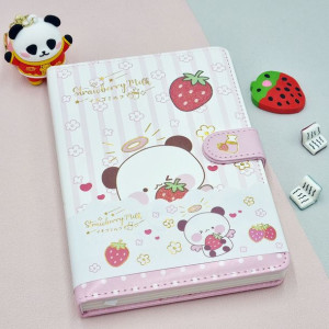 Notes pamiętnik PU magnez Panda Strawberry Milk wzór 2