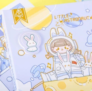 Notes pamiętnik na kłódkę Little Astronaut #2 dziewczynka z króliczkiem