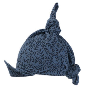 Pom Pom BOHO LEAF czapeczka wiązana typu chusta Jeans