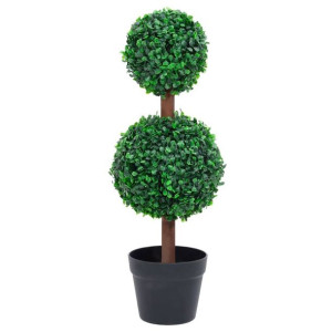 Sztuczny bukszpan w formie kul, w doniczce, zielony, 60 cm