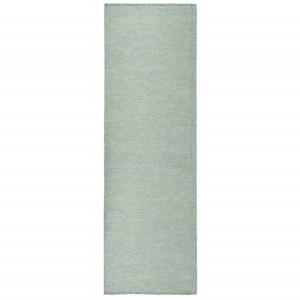 Dywan zewnętrzny o płaskim splocie, 80x250 cm, turkusowy