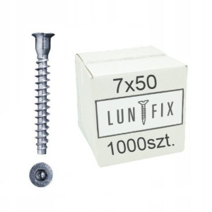 Wkręty konfirmaty do drewna 7x50 mm LUN FIX 1000szt