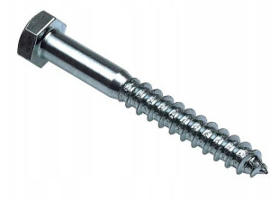 WKRĘTY DO DREWNA 6x80 mm z łbem 6-kątnym ŚRUBA LUN FIX 50szt