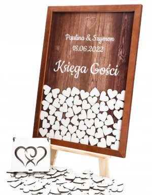 Księga Gości Ślub Wesele Obraz Ramka Serca Ksg002