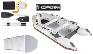 Ponton Kormoran 300pp szary aluminiowa podłoga motorowy