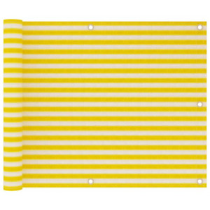 Parawan balkonowy, żółto-biały, 75x300 cm, HDPE