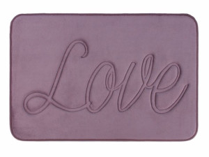 Welurowy Dywanik Łazienkowy Love 45x70 Wrzosowy