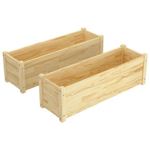 Donice ogrodowe, 2 szt., 100x31x31 cm, lite drewno