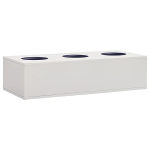 Doniczka do biura, jasnoszara, 90x40x23 cm, stalow