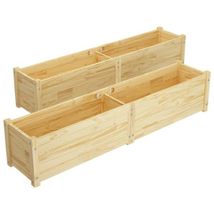 Podwyższone donice ogrodowe, 2 szt., 150x31x31 cm,