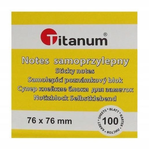 Notes samoprzylepny TITANUM żółty 100k 76x76 memo