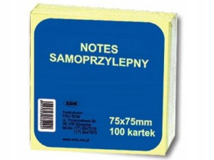 Notes samoprzylepny SDM 75x75mm 100k. żółty pastel