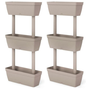 Donice ogrodowe, 6 szt, 100 cm, kolor taupe