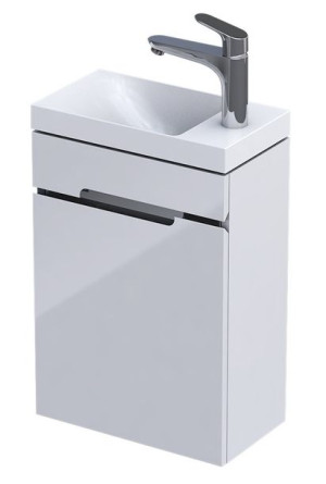 Szafka z umywalką 40 cm Oristo SILVER biała połysk