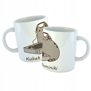 Kubek + Kartonik Pusheen Prezent Urodziny + Imię