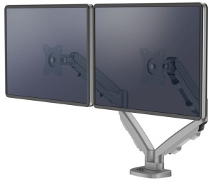 Uchwyt biurkowy na 2 monitory LCD Eppa srebrny