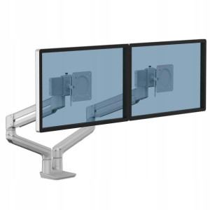 Uchwyt biurkowy na 2 monitory LCD TALLO srebrny