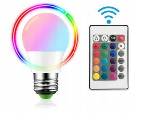 Żarówka Kolorowa Rgb E27 Led 9w 16 Kolorów + Pilot