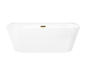 Wanna przyścienna szeroka Corsan E030 Mono 150 cm z wykończeniem złotym
