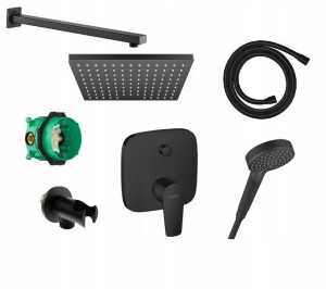 HANSGROHE Zestaw prysznicowy podtynkowy CZARNY MAT