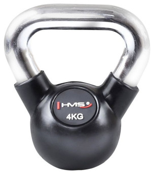 Kettlebell żeliwny HMS KGC04 uchwyt chrom ogumowany 4 kg