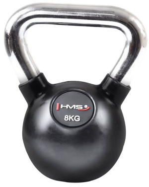 Kettlebell żeliwny HMS KGC08 uchwyt chrom ogumowany 8 kg
