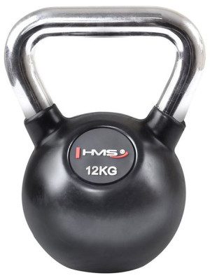 Kettlebell żeliwny HMS KGC12 uchwyt chrom ogumowany 12 kg