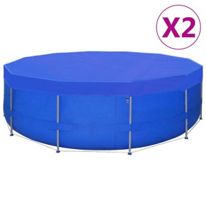 Plandeki na basen, 2 szt., PE, okrągłe, 460 cm, 90