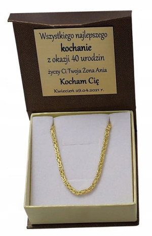 Łańcuszek złoty splot Królewski 55 cm grawer gratis