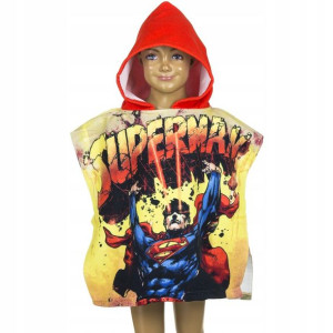 Poncho ręcznik z kapturem dla dzieci SUPERMAN
