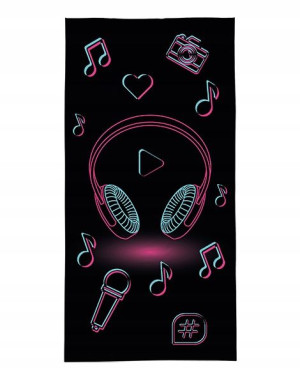 Ręcznik 100% bawełna 140x70cm Insta Pink słuchawki