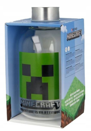 BUTELKA Szklany Bidon na wodę 620ml - MINECRAFT