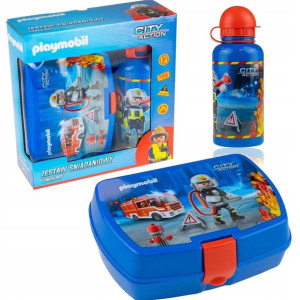Śniadaniówka lunchbox bidon 400ml PLAYMOBIL Straż