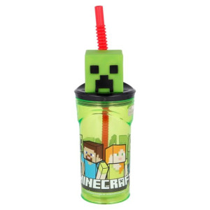 Bidon Kubek 360ml 3D ze słomką - MINECRAFT