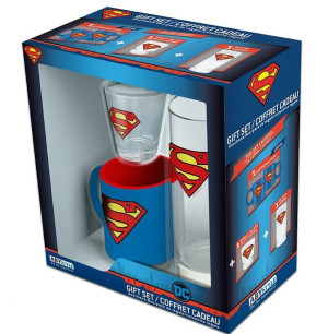 SUPERMAN DC Comics Zestaw prezentowy Kubek Szkalnka + kieliszek