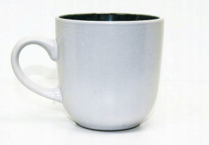 Kubek ceramiczny 300ml SZARY- ŚRODEK KUBKA ZIELONY