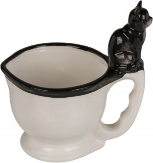 Śmieszny kubek ceramiczny 200ml kibelek z kotkiem
