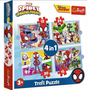PUZZLE dla dzieci 4in1 elementów Spiderman SPIDEY