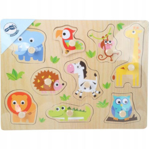 Drewniana układanka PUZZLE - Zwierzęta w ZOO
