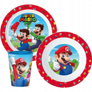 Zestaw 3 naczyń obiadowych mikrofali SUPER MARIO