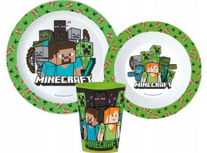 Zestaw 3 naczyń obiadowych do mikrofali MINECRAFT