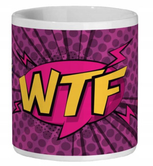 KUBEK 300ml Comics WTF Komiksowe WTF V4 JetJet