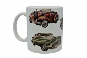 KUBEK 300ml Akwarele Stare Auta Retro Cars JetJet